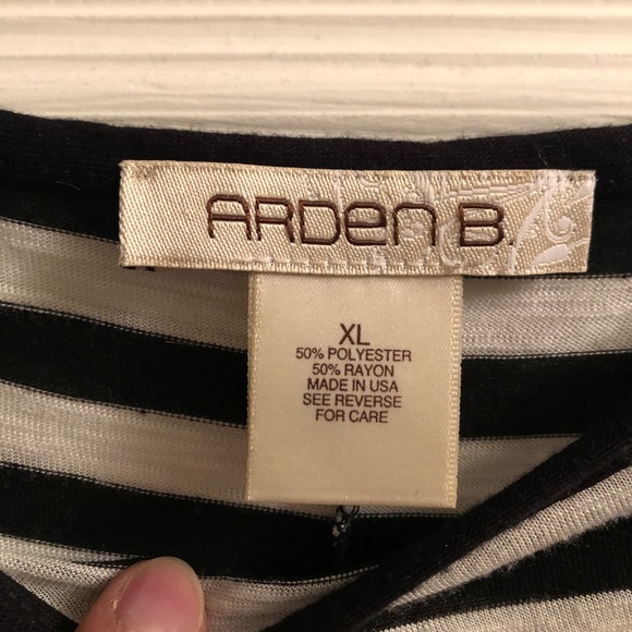 Black and white striped blouse, XL - Picture 3 of 4